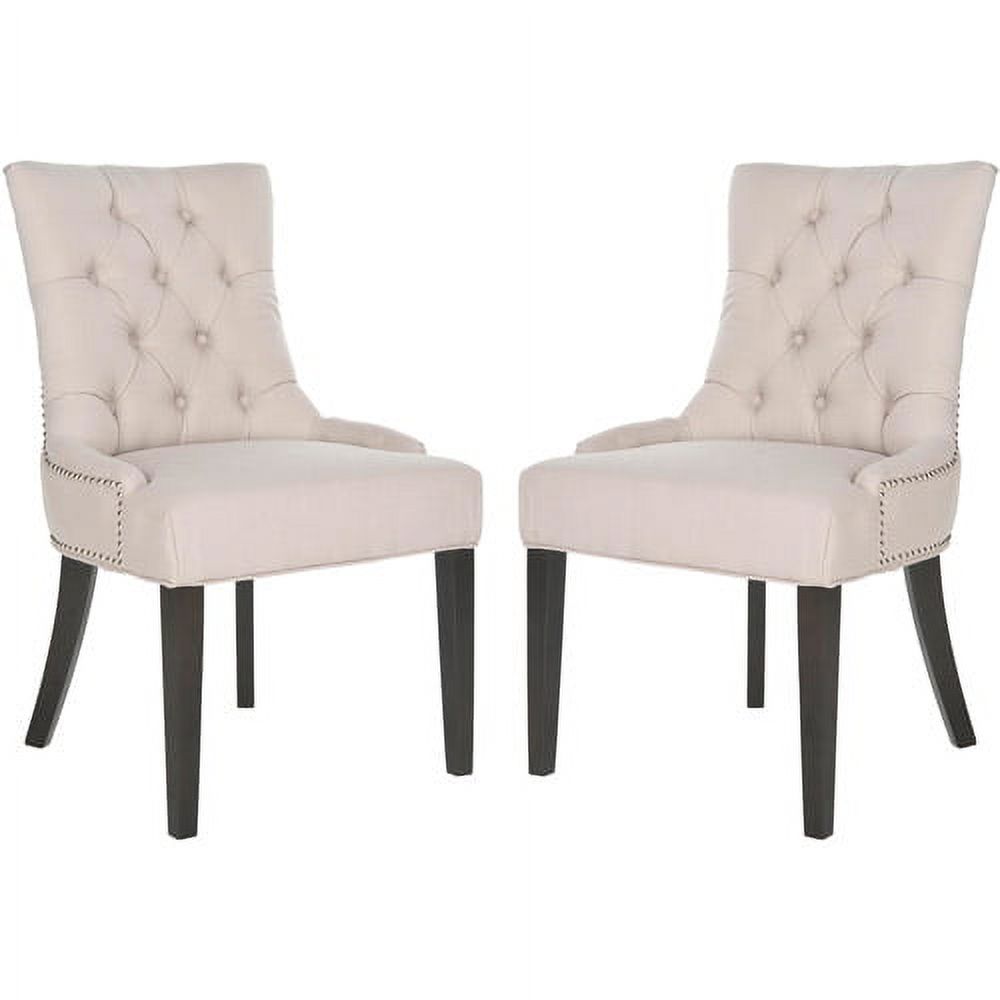 SAFAVIEH Harlow Glam Tufted Ring Chair with Silver Nailheads, Set of 2