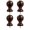 brown, variant on Replacement Curtain Finials with Rounded Knobs, Threaded Metal Bases and Four Individual Items per Package