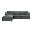thumbnail image 1 of Urban Cali Long Beach Sectionnel Modulaire Moyen avec Ottoman (Gris), 1 of 42