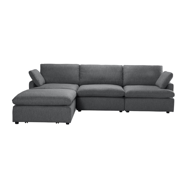 Urban Cali Long Beach Sectionnel Modulaire Moyen avec Ottoman (Gris)