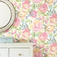 thumbnail image 2 of Nuwallpaper Peachy Keen Pink Vinyl Peel & Stick Wallpaper, 216-in by 20.8-in, 31.2 sq. ft., 2 of 3