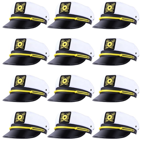 Captain Hats Olgaa, paquete de 12 unidades, para hombre y mujer, ajustables, marinero