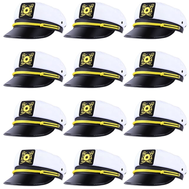 Captain Hats Olgaa, paquete de 12 unidades, para hombre y mujer, ajustables, marinero