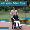 thumbnail image 2 of Andador con ruedas todoterreno ELENKER, silla de ruedas de transporte 2 en 1 con asiento acolchado y respaldo ancho, color azul, 2 of 5