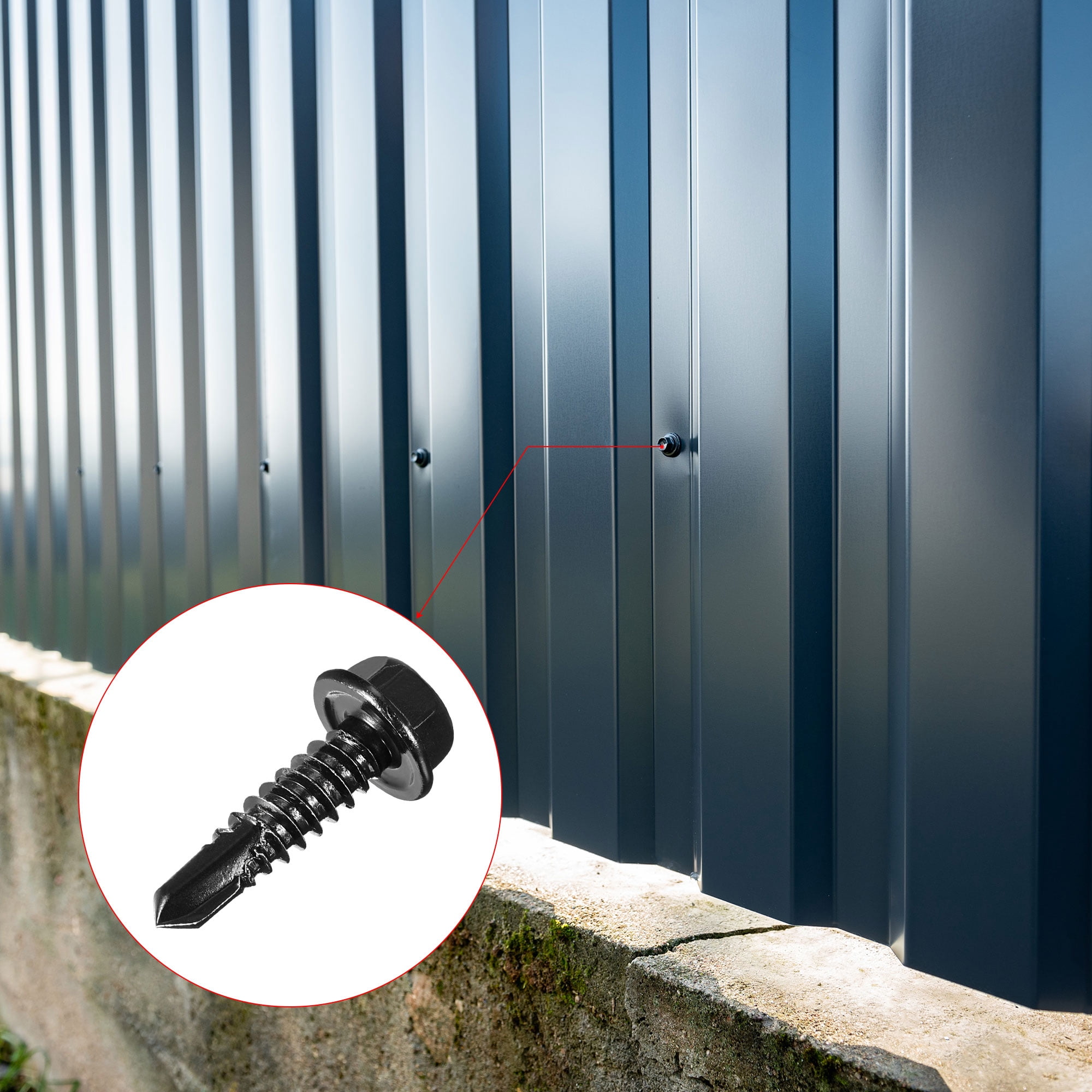 400 Stück #14 X 1 Zoll Sechskant-Blechschrauben – Selbstbohrend, Verzinkt
