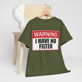 thumbnail image 6 of Warning I Have No Filter Unisex Heavy Cotton Tee, 6 of 9