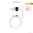 thumbnail image 5 of ANGARA Natural Two-Stone Emerald-Cut Blue Sapphire & Pear Diamond Ring in 14K Rose Gold for Women (Size-6x4mm) | September Birthstone, Anniversary, Jewelry Gift for Women | Natural Blue Sapphire Ring, 5 of 10