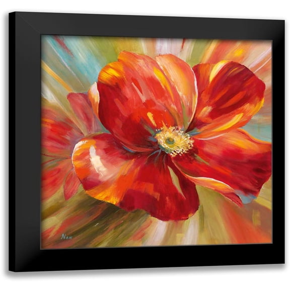 Nan 12x12 Black Modern Framed Museum Art Print Titled - Island Blossom I