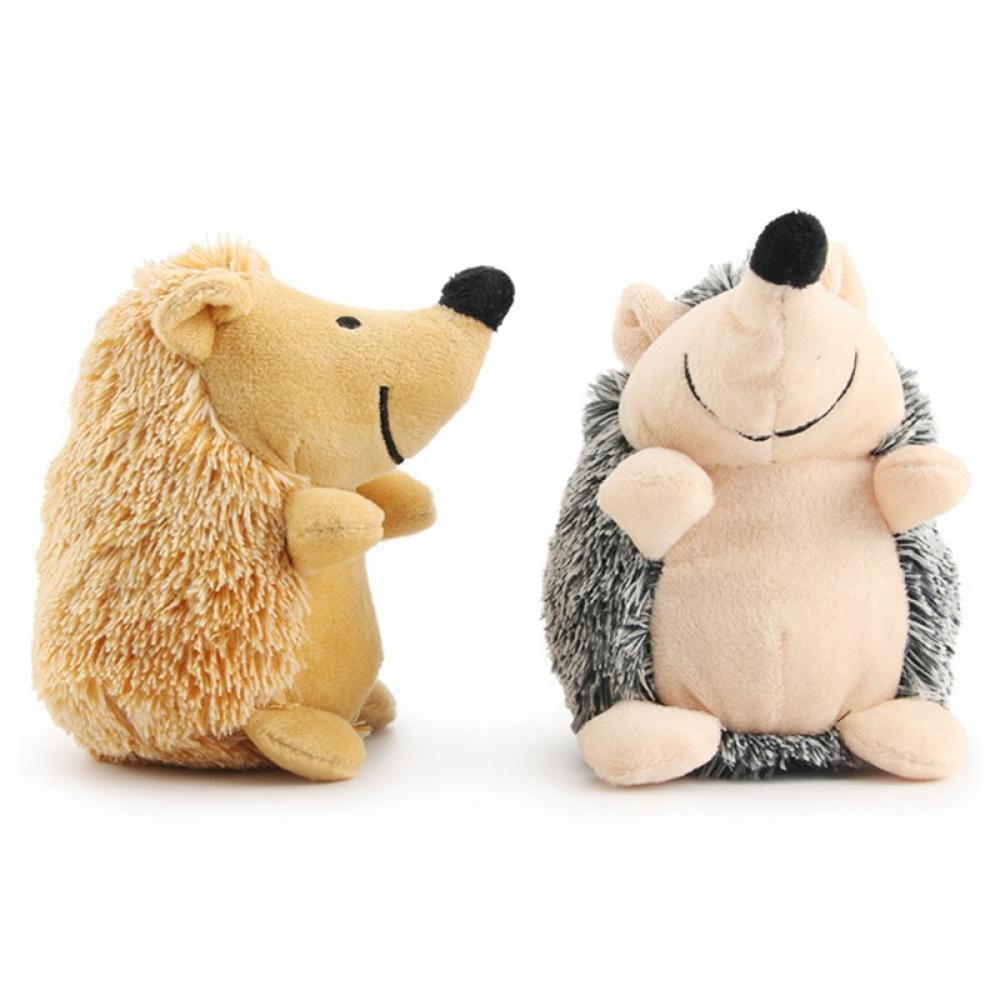 Shengshi Soft Plush Squeaky Dog Toys, Cute Hedgehog Puppy Toys, Stuffed Puppy Chew Toys for Small Dogs and Puppies Gray