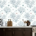 thumbnail image 5 of Peel and Stick Wallpaper Contact Paper Bare Coral Trees Starfish Shells Blue Pink Tones Self Adhesive and Removable 17.7in x 118in, 5 of 8