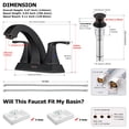thumbnail image 6 of PARLOS 2 Handles Bathroom Faucet with Metal Pop-up Drain and Faucet Supply Lines, Oil Rubbed Bronze, 6 of 8