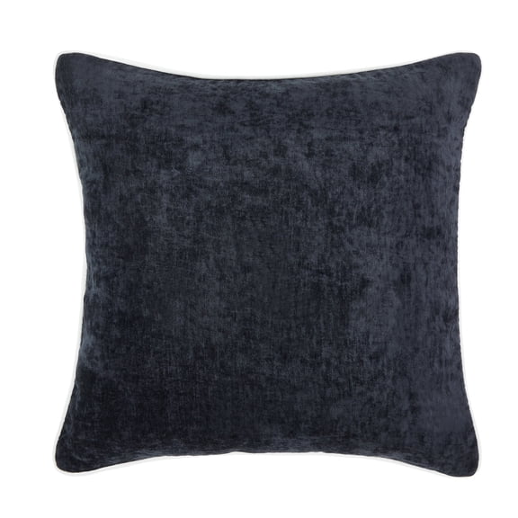 Videri Home 20"x20" Black/White Maya Velvet Contrast Cording Decorative Throw Pillow Covers, Elegant for Living Room(2 Pack)