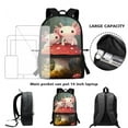 thumbnail image 4 of Yuyamidu Axolotl Backpack with Lunchbox Set for Girls 4 Piece Mushroom School Bags and Lunch Bag Middle School Book Bags 6th Grade Girls Bookbag with Lunch Box Pencil Box Water Bottle Pouch, 4 of 7