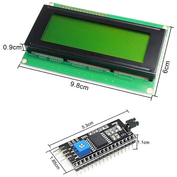 WayinTop 20x4 2004 LCD Display Module with IIC/I2C/TWI Serial Interface Adapter for Arduino Uno R3 Mega 2560 (Yellow