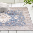 thumbnail image 6 of ReaLife Rugs Machine Washable Printed Persian Distressed Medallion Light Blue Eco-friendly Recycled Fiber Area Runner Rug (2'6" x 6'), 6 of 10