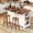 White, variant on 53'' Farmhouse Kitchen Island with Two Tempered Glass Cabinet Doors, Kitchen Rolling Island with Power Outlet 5 Open Side Racks and 3 Drawers,Mobile Island Table for Kitchen, Dining Room,Black