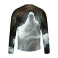 thumbnail image 5 of qelini Mens Shirts Long Sleeve T Shirts Plus Size Round Neck Basic Tee Tops for Outdoors Running Workout Fall amd Winter Ghost Print Witch Shadow Skeleton Graphic Party Multicolor L, 5 of 5