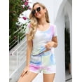 thumbnail image 2 of Purcoar Women's Tie-Dye Set 2 Piece Outfits Summer - Shaping Short Sleeve T Shirts, 2 of 8