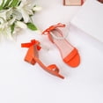 thumbnail image 6 of Girls Dress Shoes Sandals Bow Pearl Open Toe Low Heels Ankle Strap Flower Girl Wedding Party Shoes, 6 of 7