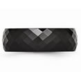 thumbnail image 4 of Mens Chisel 7.5mm Faceted Black Ceramic Wedding Band Ring, 4 of 5