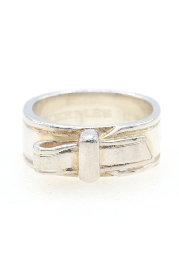 Pre-Owned Hermes Artemis Ring, Sterling Silver 925, Size 52, Ribbon, Women's