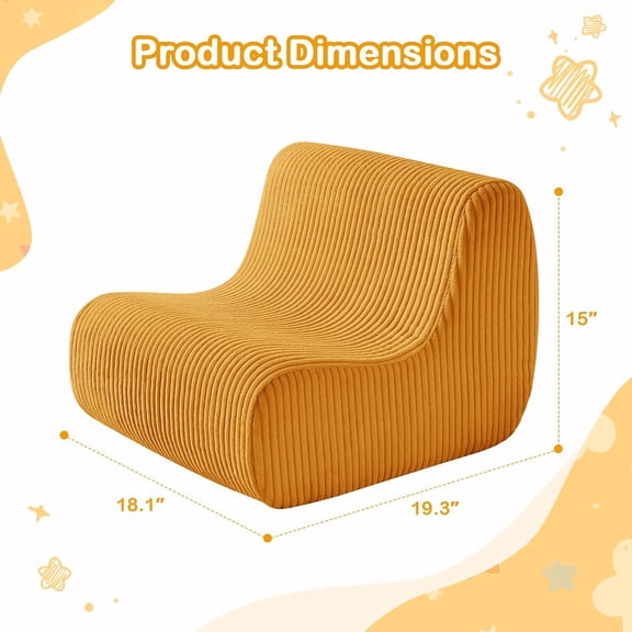 Kids Bean Bag Chair, Ultra-Soft Toddler Bean Bag Sofa with Foam, Small Toddler Comfy Lazy Lounger Chairs for Playroom or Bedroom - Christmas Birthday Gift for Boys and Girls