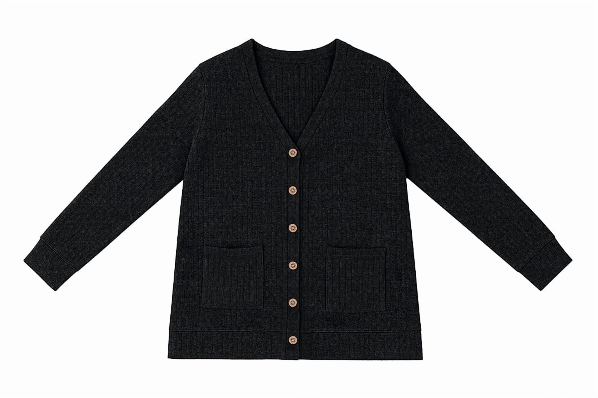 JWD Women's Open Front Black Cardigan photo 2
