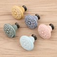 thumbnail image 1 of Pack of One Vintage Ceramic Door Knobs for Cabinet Drawer, Closet Cupboard Wardrobe furniture Pull HandlePinkChina He Qiyong unisex, 1 of 1