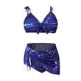 thumbnail image 1 of YDLCAFD Easter Women's Bathing Suits Halter Ring Bikini Set With Cover Up Skirt, 1 of 7