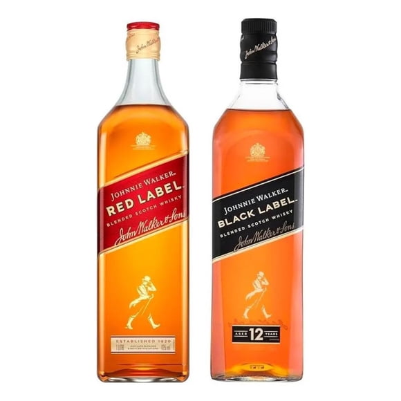Whiskies Jhonnie Walker Black Label 1l + Red Label 1l