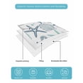 thumbnail image 5 of Quilts Queen Size, Teal Blue Coastal Soft Comforter Bedding Set for Bed, Summer Beach Coral Shell Ocean Lightweight Quilted Bedspread with Pillow Cover(2 Pieces) for All Season, 90x96 Inch, 5 of 6