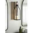 thumbnail image 6 of Kate and Laurel Oakly Wood and Metal Wall Sconce, Rustic Brown Wood Wall Candle Holder Farmhouse Decor, 6 of 7