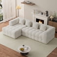 thumbnail image 3 of Wiilayok 120" Boneless Oversized Cloud Couch, Left Facing L-Shaped Chenille Sectional Sofa with Chaise Lounge, Deep Seat Upholstered Living Room Sofa with 4 Pillows, No Assembly, Beige, 3 of 9