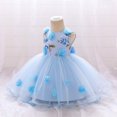 thumbnail image 4 of BULLPIANO Baby Girl Flower Dress Infant Wedding Bridesmaid Birthday Party Pageant Tutu Tulle Princess Dresses for 0-3 Years, 4 of 9