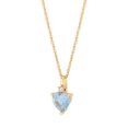 thumbnail image 2 of Brilliance Fine Jewelry Heart Simulated Aquamarine and White Cubic Zirconia Pendant Necklace in Sterling Silver and 14KT Gold Plate, 2 of 4