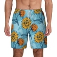 thumbnail image 3 of Uemuo Sunflowers Pattern Mens Swim Trunks Quick Dry Board Shorts with Mesh Lining, Stretch Beach Shorts Quick Dry No-Chafing Board Shorts-Large, 3 of 9