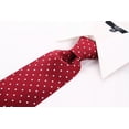 thumbnail image 4 of Burgundy Neckties for Men - Burgundy Red and White Polka Dot Tie - Polkadot Neckwear Red, 4 of 6