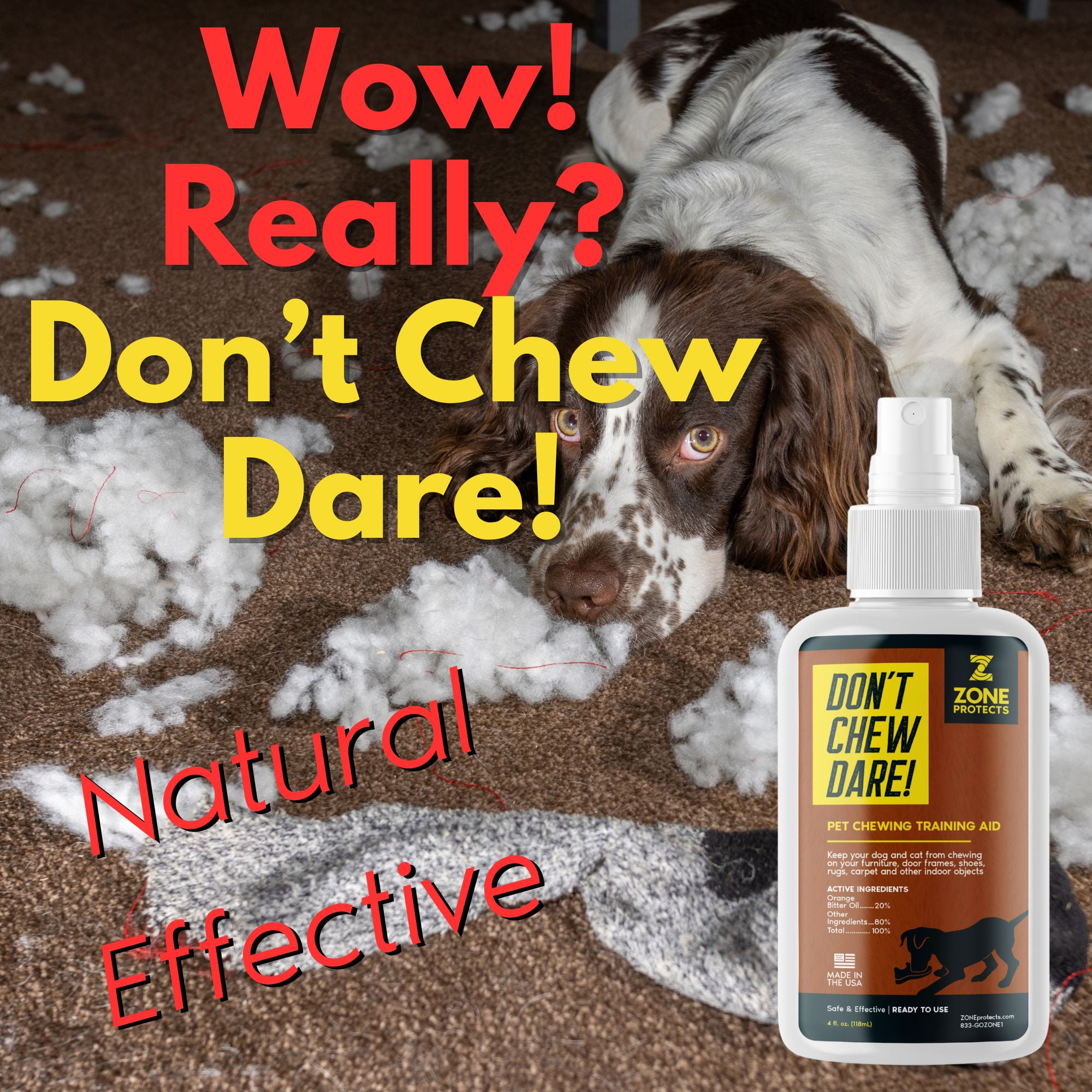 Zone Protects Pets Don't Chew Dare; Pet Chewing Deterrent; Triple Pack