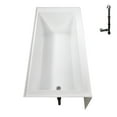 thumbnail image 6 of Streamline NAL-5600-CH 66 in. x 32 in. Acrylic Left-Hand Drain Alcove Bathtub in Glossy White With External Drain in Polished Chrome, 6 of 10
