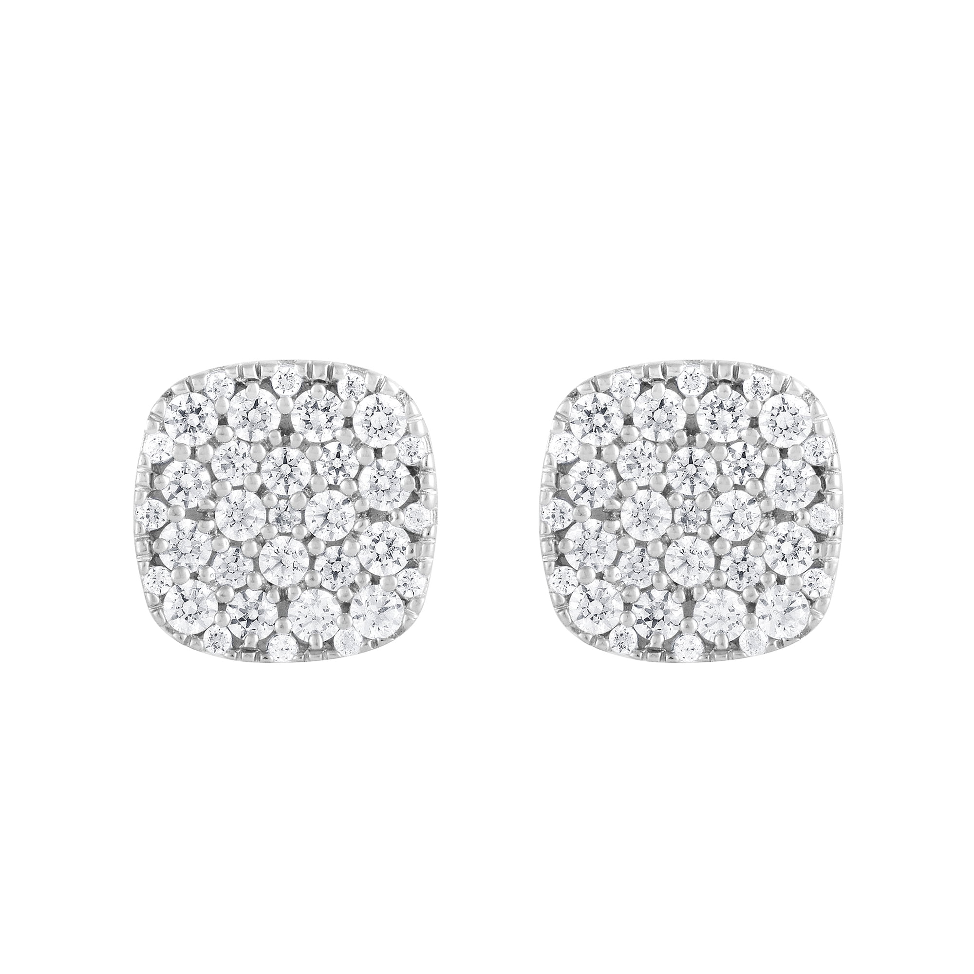 Brilliance Fine Jewelry 1/2 Carat Diamond Stud Earrings in 10K White Gold for Women