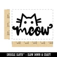 thumbnail image 2 of Shy Peeking Cat Meow Rectangle Rubber Stamp Stamping Scrapbooking Crafting - Large 2.5in, 2 of 7