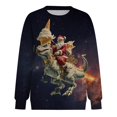 thumbnail image 4 of larppty Vintage Christmas Sweatshirts for Women Ugly Xmas Tops Santa Graphic Outfits Fashion Pullover Shirts (Light Purple, S), 4 of 6