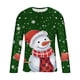 thumbnail image 4 of Blusas y camisas de manga larga y cuello redondo para hombre, informales, a la moda, con estampado navideño, cuello redondo, blusas de licra de manga larga para hombre., 4 of 5