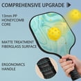 thumbnail image 2 of Pickleball Paddles Set Of 2, Fiberglass Surface, Turquoise Marble Pattern, 4 Balls & Bag, 2 of 5