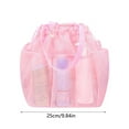 thumbnail image 4 of Large Drawstring Mesh Shower Bag with Double Handles – Water-Resistant Toiletry Organizer for Beach, Travel, Gym & Dorm Rooms (20x16cm), 4 of 9