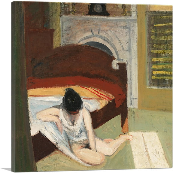 ARTCANVAS Summer Interior 1909 Canvas Art Print by Edward Hopper - Size: 18" x 18" (0.75" Deep)