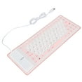 thumbnail image 2 of Teclado de Silicona NikouMX Diseño completamente sellado Ligero Portátil silencioso USB rosa, 2 of 8