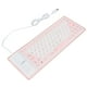 thumbnail image 1 of M Buder Teclado de Silicona Portátil con Cable USB, 85 Teclas, Protección Contra Agua y Polvo, Diseño Enrollable y Cómodo, Operación Silenciosa (Color Rosa Suave), 1 of 5