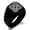 Black, variant on Stainless Steel Aztec Strength Rune Engraved Square Flat Top Biker Style Polished Signet Ring