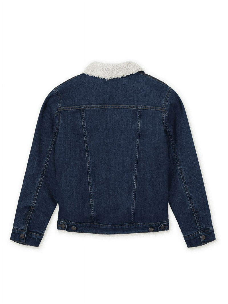 Wrangler Boys' Sherpa Lined Trucker Denim Jacket - Walmart.com